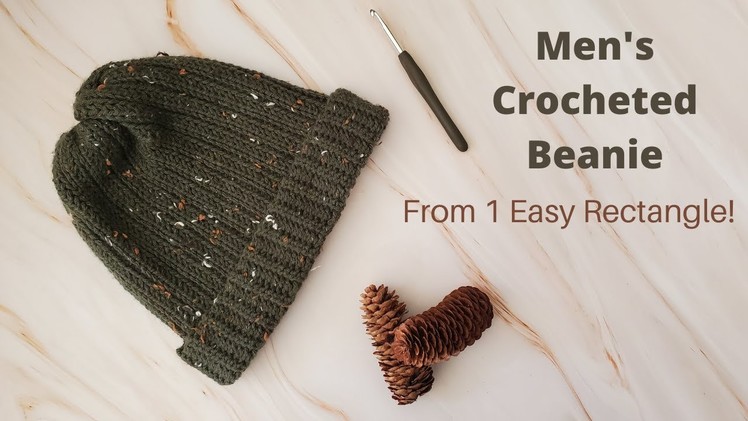 Crochet Mens Beanie for Beginners | Weekend Crochet Projects