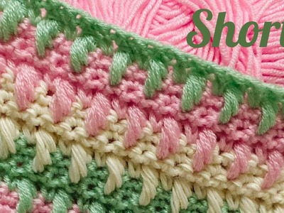 Crochet new 3D stitch 156 | #Shorts | #youtubeshorts | #stitches | #crochetshorts
