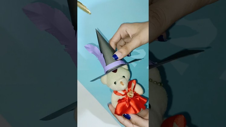 Diy Halloween craft cute witch hat made with paper. #craft #shorts #diy #paper_craft #halloween2021