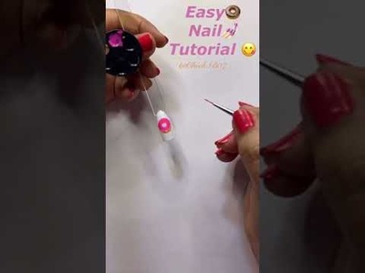 Easy Diy????Donut????Nail Tutorial????????tutorial de unha????#donuts #nailart #shorts #tutorial #cute #pink????