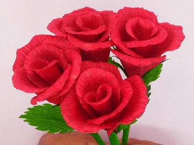 Easy DIY Rose Flowers - Crepe Paper Rose #Shorts