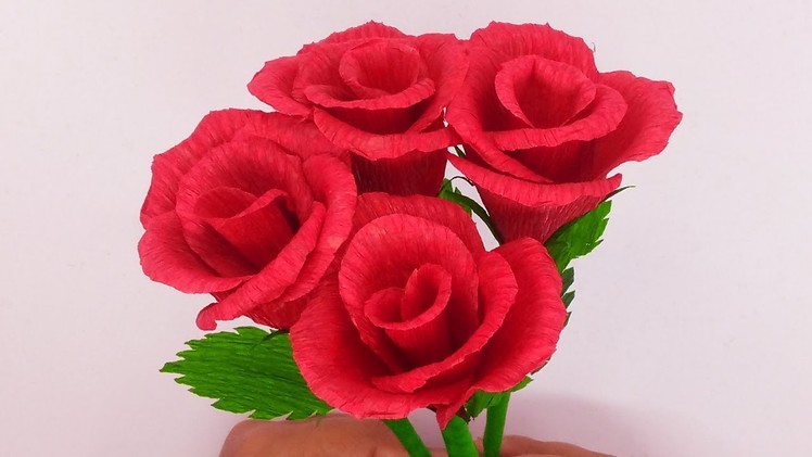 Easy DIY Rose Flowers - Crepe Paper Rose #Shorts