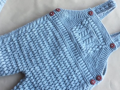 Hand Knitted Dungaree For Age 1 Year Old Baby