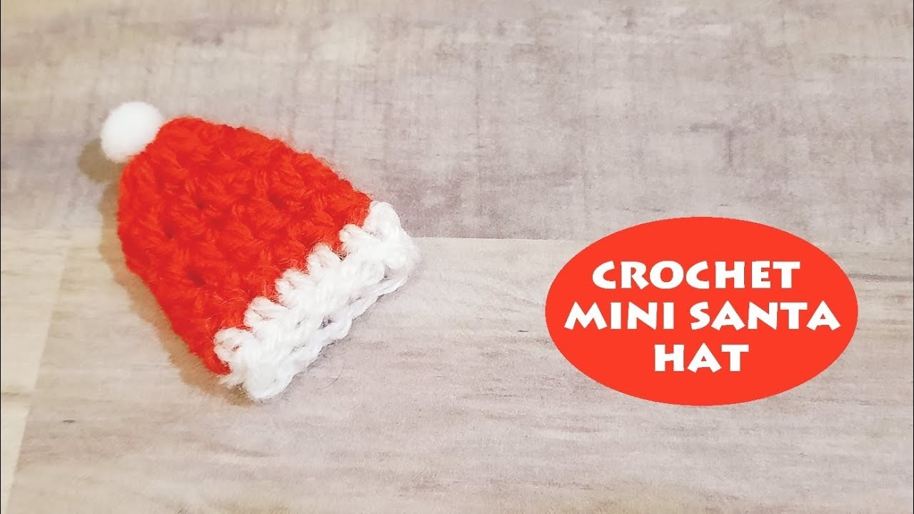 How to crochet a mini santa hat?, Easy pattern for beginners, Crochet