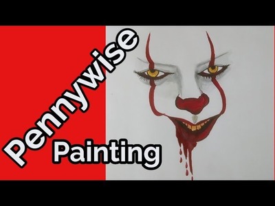 Pennywise painting. Pennywise Easy painting for beginners. Pennywise watercolor painting #shorts