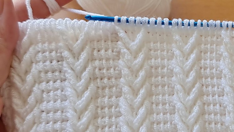 Super Easy Tunisian Knitting Crochet beybi blanket yelek battaniye canta modeli Tunus işi
