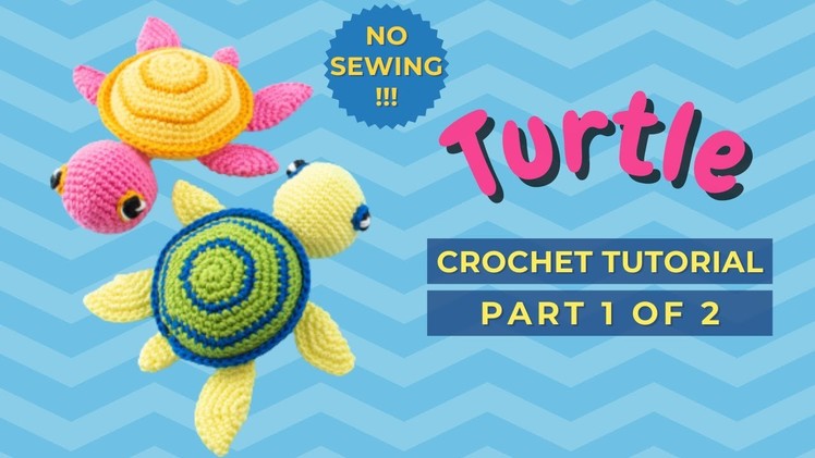 Turtle amigurumi tutorial: How to crochet a turtle for beginners NO SEWING | part 1