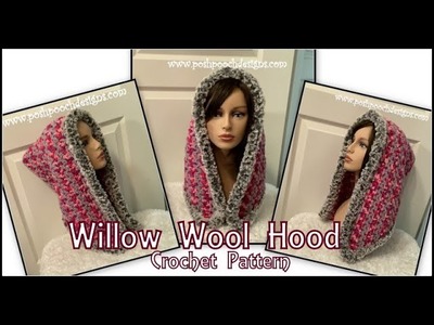 Willow Wool Hood Crochet Pattern #crochet #crochetvideo