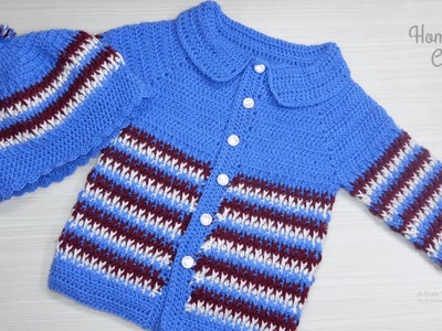 Crochet 2-3 years old baby Cap, Woolen Cap, woolen cardigan sweater Cap