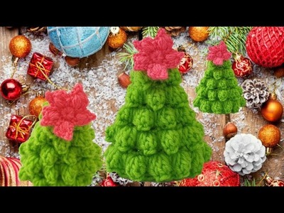 Crochet Christmas Tree with flower on top