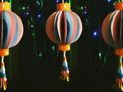 Diwali Decoration.Festive decoration With  paper.DIY diwali craft.Paper Lantern