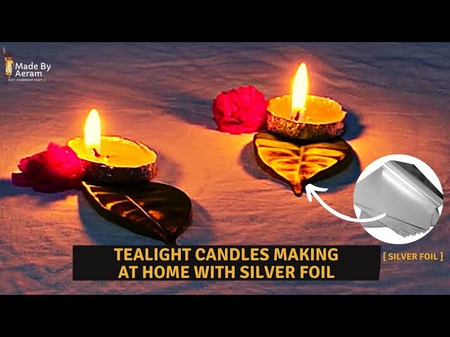 Diwali Diya Tealight Candles Making At Home With Silver Foil | Diwali Craft | #Shorts