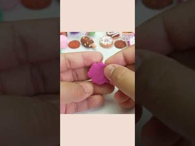 DIY How To Make Miniature Realistic Food doughnut with polymer clay, Polymer clay mini food tutorial
