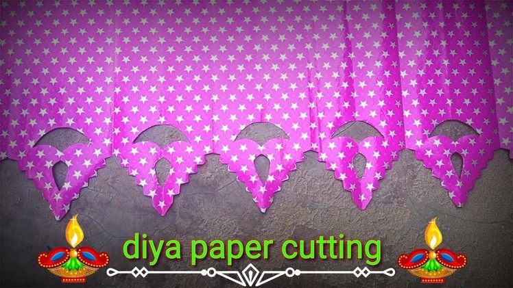 Diya ???? paper cutting design. paper diya decoration. diwali decoration ideas. paper craft