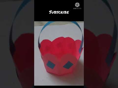 Easy paper craft || basket || origami || #shorts