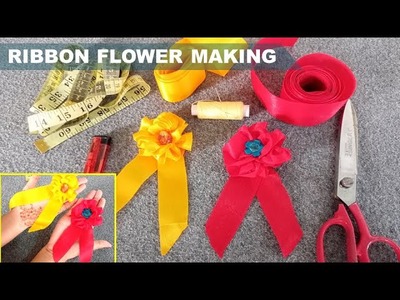 How to Make Satin Ribbon Rosettes - Ribbon Flowers. Amazing Satin Ribbon Flower Trick