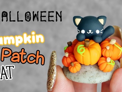 Kawaii Halloween Pumpkin Patch Cat│Polymer Clay Tutorial