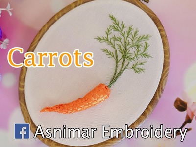 Ribbon Embroidery With Design of Carrots