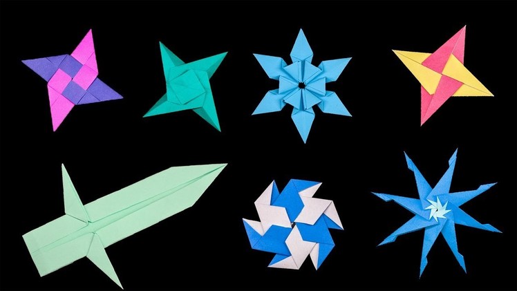 07 Origami Paper Ninja Stars and Sword you can make at home
