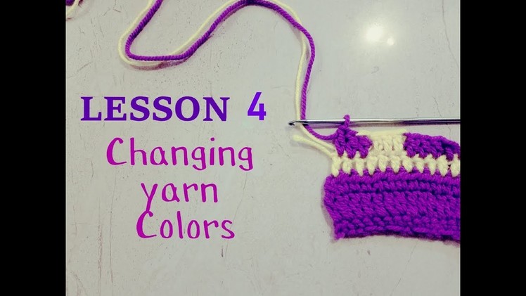 Correct Way to Change Yarn Color in Crochet:Beginner Course. AU crochet