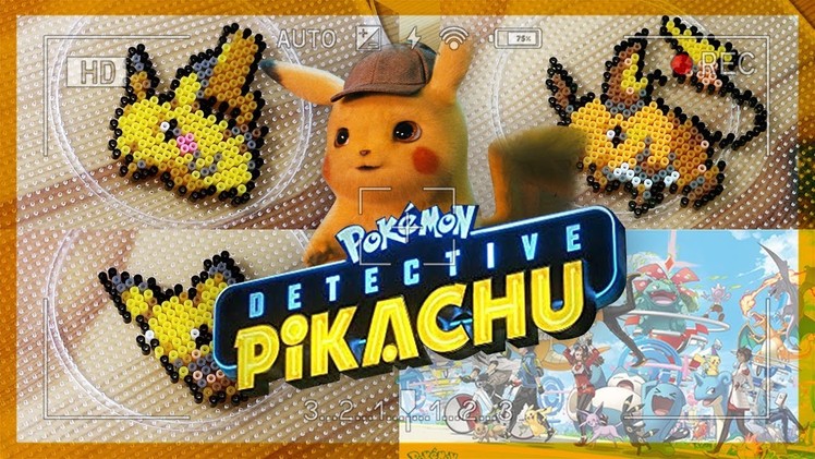 Detective Pikachu trailer - Pokemon evolution perler beads art | 명탐정 피카츄 깜놀 더빙! 개봉기념 포켓몬 펄러비즈 만들기