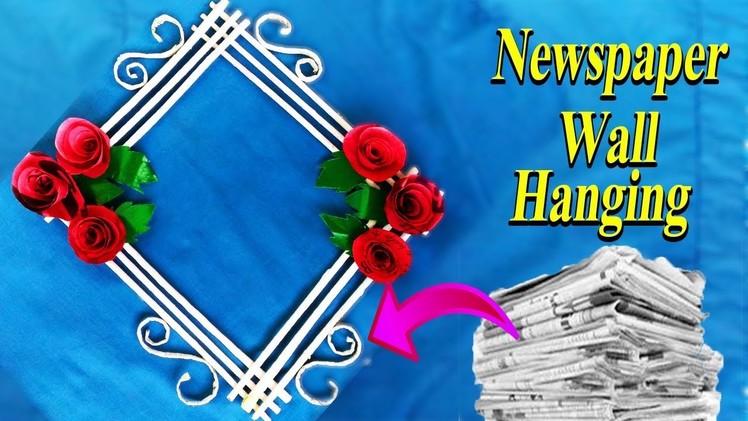 Diy newspaper paper flower wall hanging. How To Make Easy newspaperpaper flower wall hanging