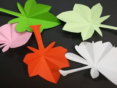DIY Origami Autumn Leaf Paper - Origami Papel Hoja De Otoño - Origami Autumn Leaf