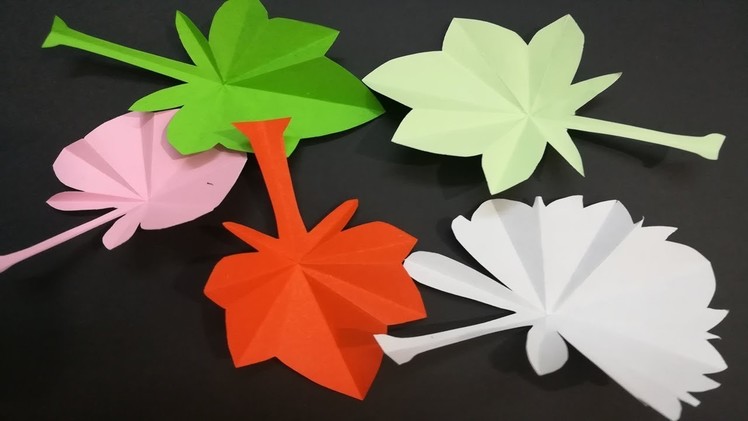 DIY Origami Autumn Leaf Paper - Origami Papel Hoja De Otoño - Origami Autumn Leaf