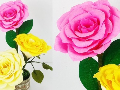 DIY Paper Rose Flower Making & Decoration from Broken Cup - Handmade Flower Pot