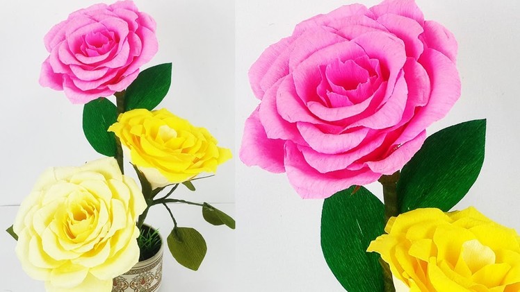 DIY Paper Rose Flower Making & Decoration from Broken Cup - Handmade Flower Pot