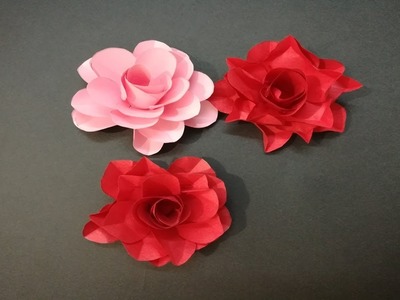 Diy paper Roses - ROSAS de Origami - paper Roses making - Paper flowers