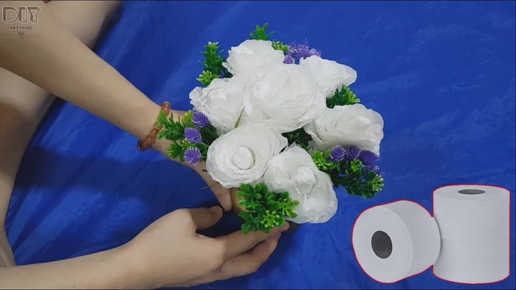 How To Make Beautiful White Roses From Toilet Paper - DIY