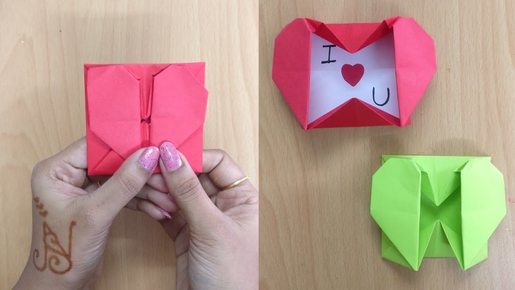 How To Make Origami Heart Box | DIY | Envelop Box With Paper | Paper Craft | Paper Heart Message Box