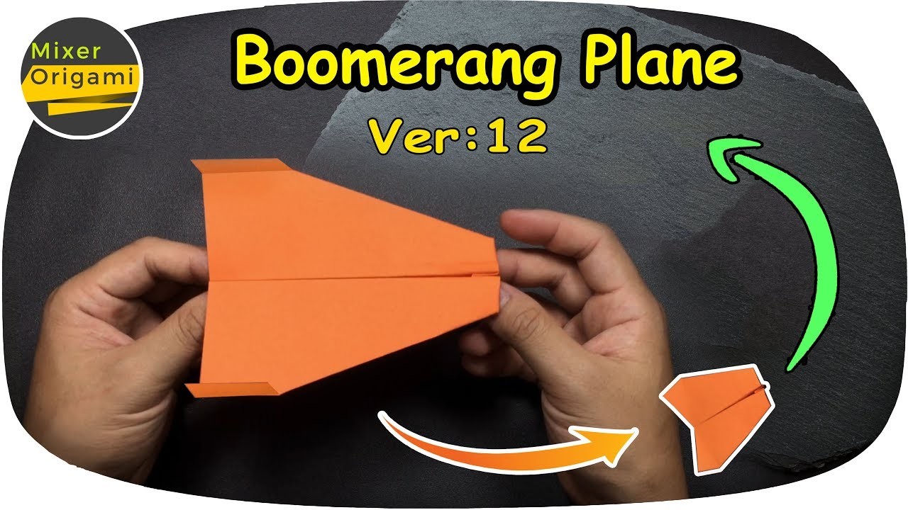 How to make paper Boomerang ver 12, Boomerang Paper AirPlane #