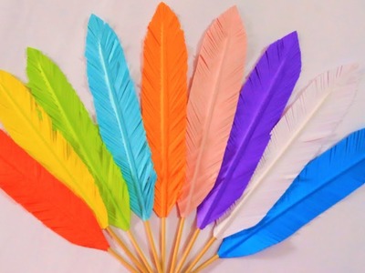 How to Make Paper Feathers | DIY Paper Feathers | Room Decoration with Paper Feathers |