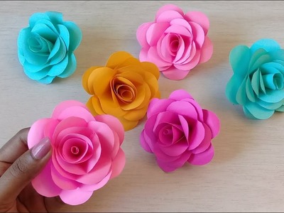 How to make Realistic, Easy paper Roses | Paper flower DIY| Rose flower making. 