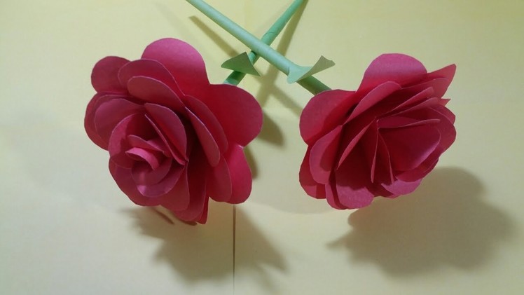 How to make Rose Flower with Paper Flowers Craft Idea very easy DIY ideas