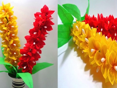 How to Make Shopping Bag Stick Flowers - DIY Making Flowers for Room Decor - Best Out of Waste Idea