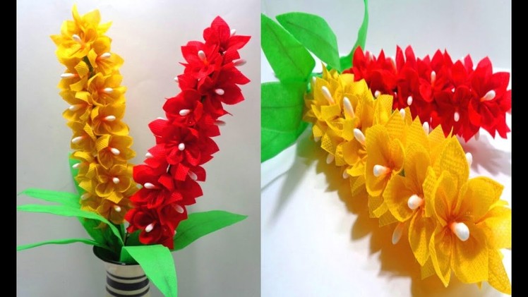 How to Make Shopping Bag Stick Flowers - DIY Making Flowers for Room Decor - Best Out of Waste Idea