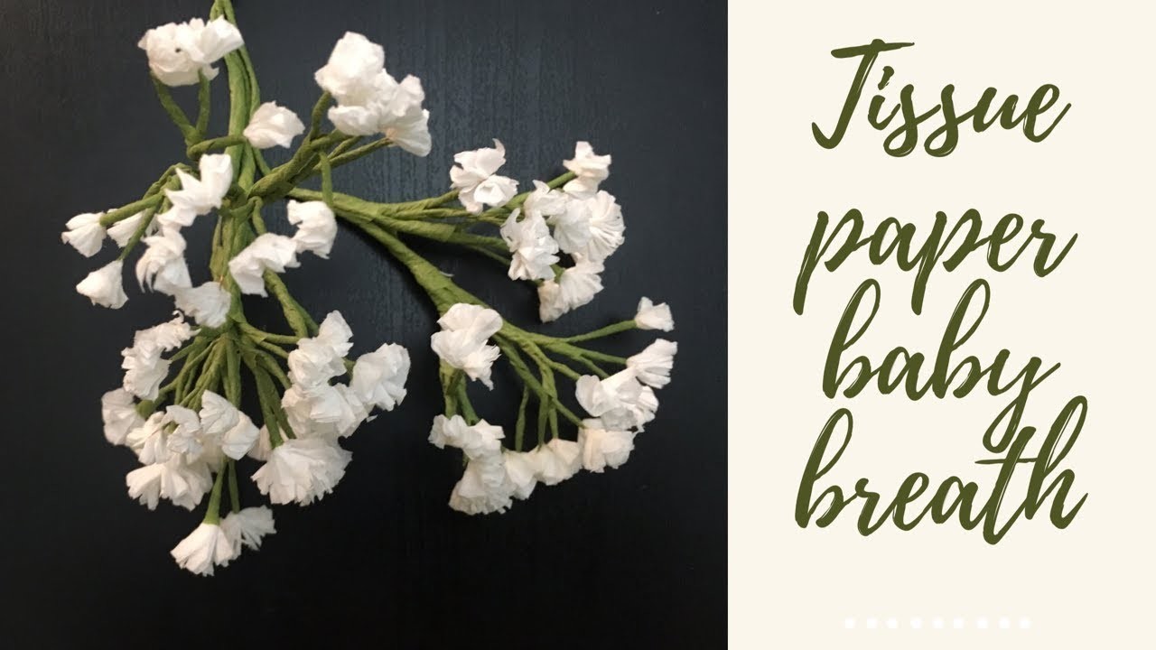 How to make tissue paper baby breath flower (DIY paper flower)