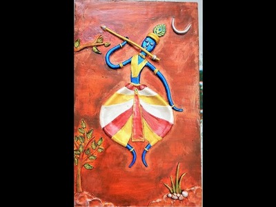 Krishna mural art for beginners |How to use Eco friendly clay  & shilpkar clay