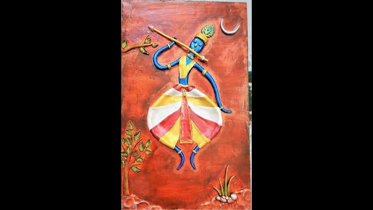 Krishna mural art for beginners |How to use Eco friendly clay  & shilpkar clay