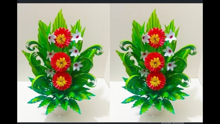 Make Beautiful Paper Flower Bouquet||Handmade Paper Flower Bouquet ||Arrangement Flower Bouquet