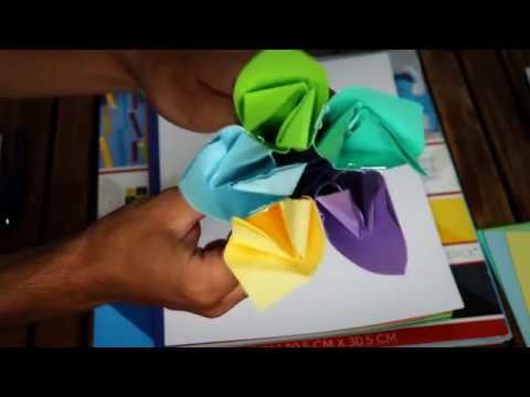Origami Kusudama Paper Flowers Crafting (DIY ASMR)