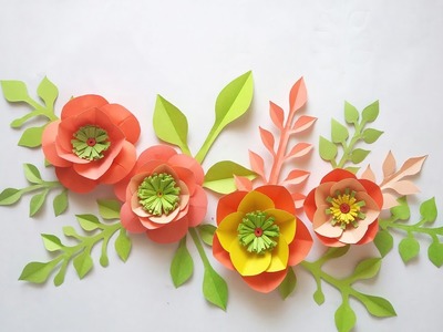 Paper flower backdrop.DIY Easy BirthDay Decoration Idea new.কাগজের ওয়ালমেট
