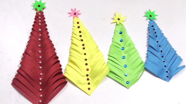 Paper X mas Tree | paper x mas tree craft | how to paper x mas tree making | 3D paper christmas tree