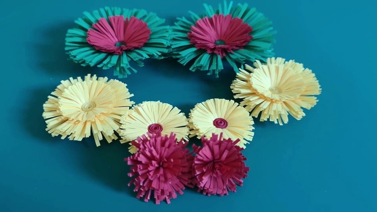 Quilled Fringed Flowers Tutorial. How to Make Quilled Fringed Flowers Using Paper Art Quilling