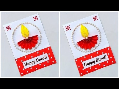 Beautiful handmade Diwali card making. Easy and beautiful card for Diwali. DIY Diwali card ideas