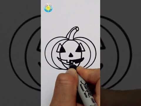 Cómo dibujar una calabaza para Halloween - How to draw a Pumpkin for Halloween