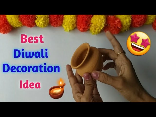 Diwali Decoration idea from Kalash. Diya Stand Making Idea.Diy  Candle Holder| Diwali Decor ideas